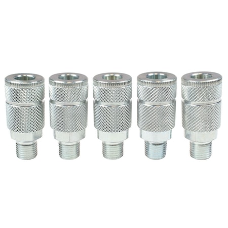 Coilhose Pneumatics 1/4" Automotive Coupler 1/4" MPT Steel PK5 162S-T5